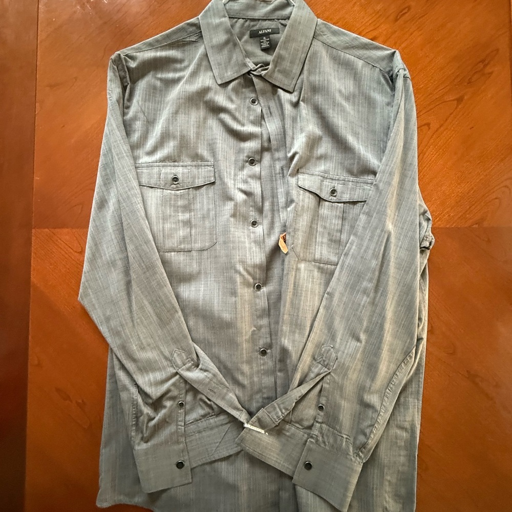 Alfani Men’s Long Sleeve Button-Up Shirt – XL